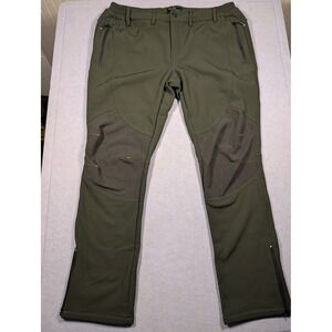 Northbound Gear Adventure Pants Mens 38x32 Green Fleece Lined Hiking Excellent